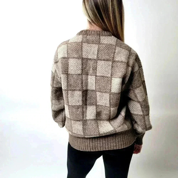 Vintage Mock Neck Chunky Knit Sweater - M - Picture 2 of 5